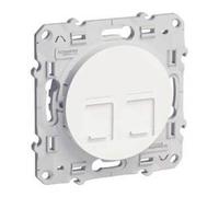 Schneider - Prise double RJ45 Blanc. grade 3 (multimédia) cat 6 STP ODACE S520486