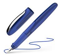 Schneider Ray 168215 Stylo plume pour droitier, avec cartouche d'encre standard bleu roi, bleu spatial