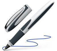 Schneider Ray Stylo à Bille - Inclus Cartouche - Bleu Encre - Blanc/Gris Baril