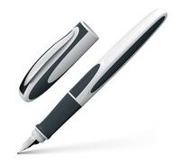 Schneider Ray - Stylo-plume pour gauchers - Cartouche d'encre standard bleu roi incluse - blanc/gris