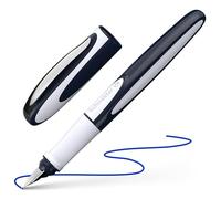 Schneider Ray - Stylo-plume pour gauchers - Cartouche d'encre standard bleu roi incluse - bleu/gris