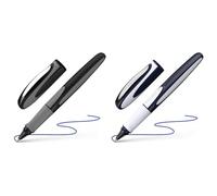 Schneider Ray Stylo Roller (Rechargeable avec Cartouches d'encre Standard) 1 Pièce, Onyx & Ray Stylo Roller (Rechargeable avec Cartouches d'encre Standard) 1 Pièce, Bleu/gris