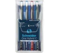 Schneider Roller À Encre One Hybrid C Pte Conique 05 Pochette 4 Assorti