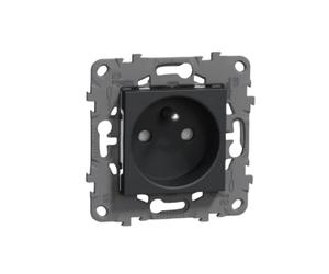 Schneider Schirme Prises à Composer Anthracite Unica, 2P+T, 16A, Lot de 5