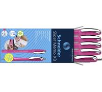 Schneider Schreibgeräte 5 pc(s) Etui 4x Memo + 1x Rave power pink 150265 Stylo-bille couleur d'écriture: bleu N/A