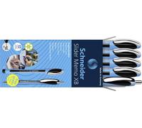 Schneider Schreibgeräte 5 pc(s) Etui 4x Memo + 1x Rave schwarz 150245 Stylo-bille couleur d'écriture: noir N/A