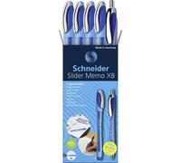 Schneider Schreibgeräte Etui 4x Kugelschreiber Memo + 1x Rave blau 150275