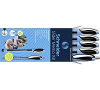 Schneider Schreibgeräte Etui 4x Memo + 1x Rave schwarz 150245 Stylo-bille couleur décriture: noir 5 pc(s)