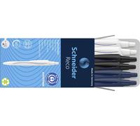 Schneider Schreibgeräte Kugelschreiber Reco 6er Pack sortiert, Mine blau 131886 Stylo-bille N/A