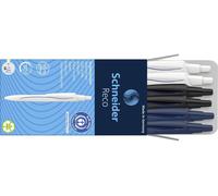 Schneider Schreibgeräte Kugelschreiber Reco 6er Pack sortiert, Mine blau 131886 Stylo-bille N/A