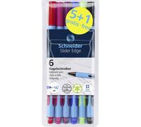 Schneider Schreibgeräte Kugelschreiber Slider Edge XB 6er Etui, sortiert, 5+1 Aktion 152284 Stylo-bille N/A
