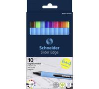Schneider Schreibgeräte Slider Edge XB Karton-Etui 10 Stück Promotion 152260 Stylo-bille couleur décriture: noir, rouge, bleu, vert clair, jaune, orange,