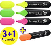 Schneider Schreibgeräte Surligneur Textmarker Job 4er Etui sortiert, 3+1 Aktion 115094 4 pc(s)