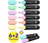 Schneider Schreibgeräte Surligneur Textmarker Job Aktion 6+2 Karton-Etui 8 Stück pastell 115090 1 pc(s)