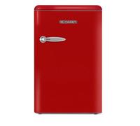 SCHNEIDER - SCTT115VR - Réfrigérateur table top Vintage - 109L (94+15) - Froid statique - Clayettes verre - Rouge