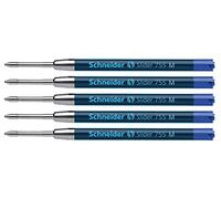 Schneider Slider 755 175603 Lot de 5 recharges de rechange (technologie ViscoGlide, indélébile, moyen) Bleu (trait moyen, bleu)