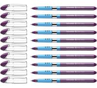 Schneider Slider Basic Stylo à bille, lot de 10, Violet | Épaisseur de trait XB, technologie Viscoglide, prise en main ergonomique, encre violette