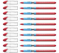 Schneider Slider Basic (Stylo bille avec capuchon et une pointe extra large (XB)) Lot de 10 Stylos, Encre rouge