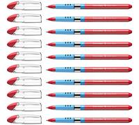 Schneider Slider Basic (Stylos à bille, pointe moyenne (M)) Lot de 10 Stylos, Encre rouge