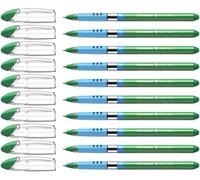 Schneider Slider Basic (Stylos à bille, pointe moyenne (M)) Lot de 10 Stylos, Encre verte