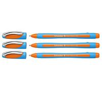 Schneider Slider Memo XB Lot de 3 stylos à Bille avec Capuchon, Largeur de Trait XB, Orange, 3er