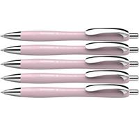 Schneider Slider Rave XB 132519 Lot de 5 stylos à bille (édition spéciale limitée en perle, rétractables et rechargeables, indélébile) - Couleur de l'encre: bleu