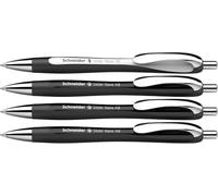 Schneider Stylos à bille Slider Rave XB 132584 – Lot 4 édition limitée – Encre bleue (3 noirs,1 blanc)