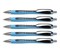 Schneider Slider Rave XB (rétractables et rechargeables) Lot de 5 Stylos à bille, Encre noir indélébile G