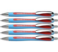 Schneider Slider Rave XB Stylos-Bille (rétractables, rechargeables) Lot de 5, Encre rouge