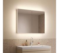 Schneider STYLE TW Armoire de toilette avec éclairage LED, 2 portes, 91,5x71,5x12cm, 194.090.02.02, Exécution: norme UE/corps blanc