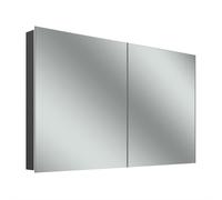 Schneider STYLE TW Armoire de toilette avec éclairage LED, 2 portes, 131,5x71,5x12cm, 194.130.02.41, Exécution: norme UE/corps noir mat, paroi arrière réfléchissante