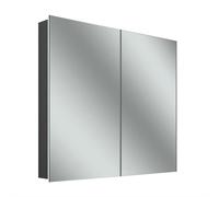 Schneider STYLE TW Armoire de toilette avec éclairage LED, 2 portes, 71,5x71,5x12cm, 194.070.02.41, Exécution: norme UE/corps noir mat, paroi arrière réfléchissante