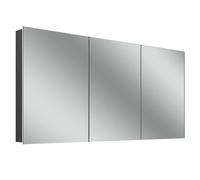 Schneider STYLE TW Armoire de toilette avec éclairage LED, 3 portes de même taille, 151,5x71,5x12cm, 194.151.02.44, Exécution: norme EU/corps noir mat