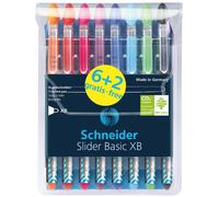 Schneider Stylo À Bille Slider Basic Xb Pochette 8 Pièces Offre 6+2