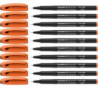 SCHNEIDER Stylo feutre, Orange, 10er | Trait 0,4 mm, pour l'école et le bureau