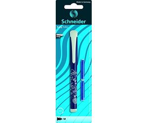 Schneider Stylo plume Easy, M, plaquette thermoformée par pièce comprenant 2 cartouches (triées, la couleur sera envoyée au hasard)