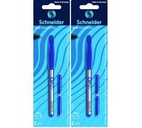 Schneider stylos Roller encre, M, Opus 1 blister de 2 cartouches d'encre Couleurs assorties (Lot de 2)