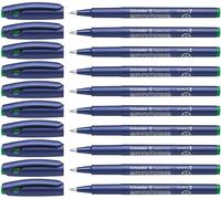 Schneider Topball 847 Lot de 10 Rollers à encre avec pointe conique en plastique Encre vert