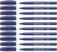 Schneider Topball 847 Roller, lot de 10, Rouge | Pointe en plastique, épaisseur de trait 0,5 mm