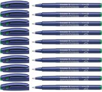 Schneider Topball 847 Roller, lot de 10, Vert | Pointe en plastique, épaisseur de trait 0,5 mm