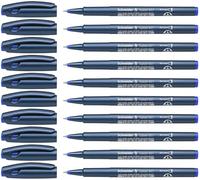Schneider Topball 857 Lot de 10 Rollers à encre avec pointe conique en métal Encre bleu