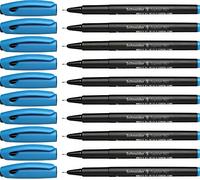 Schneider Lot De 10 Stylos À Pointe Fine Topliner 967, Pointe De 0,4 Mm, Encre Turquoise