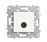 SCHNEIDER - Unica Déco - Prise TV simple blindée - Mécanisme en plastique - Fiche IEC 9,52 mm - Encastrée - Idéal pour le salon et la chambre à coucher - Finition moderne