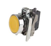 Schneider XB4BA51 - Harmony bouton-poussoir jaune Ø22 - à impulsion affleurant - 1F