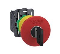 Schneider Xb5As9442 Arrêt D'Urgence Rouge Ø 40 Bouton de Mise Hors Tension Déverrouillage de Clé Ø22 1 Oeil