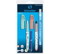 SCHNEIDER Zippi stylo plume et roller, gomme, 2 cartouches, blister
