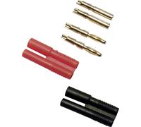 Schnepp Assortiment de connecteurs de test mâle, droit, femelle, droit Ø de la broche: 2 mm rouge, noir 4 parties