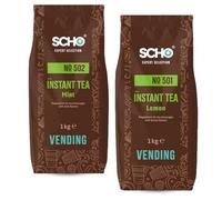 SCHO | Assortiment de 2 Thés aromatisés à la Menthe et au Citron | 2x1kg de Poudre Soluble pour Boisson Instantanée pour une consommation quotidienne