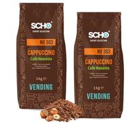 SCHO - cappuccino noisette soluble - 2x1 kg de poudre pour boisson | Cappuccino noisette soluble en poudre - boisson instantanée gourmande petit déjeuner, goûter, bureau et distributeur