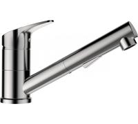 SCHOCK® Evinas Robinet de cuisine en acier inoxydable I Robinet haute pression avec douchette extensible I 137 mm de hauteur et 195 mm de saillie I Fonction de commutation entre le mode jet et le mode